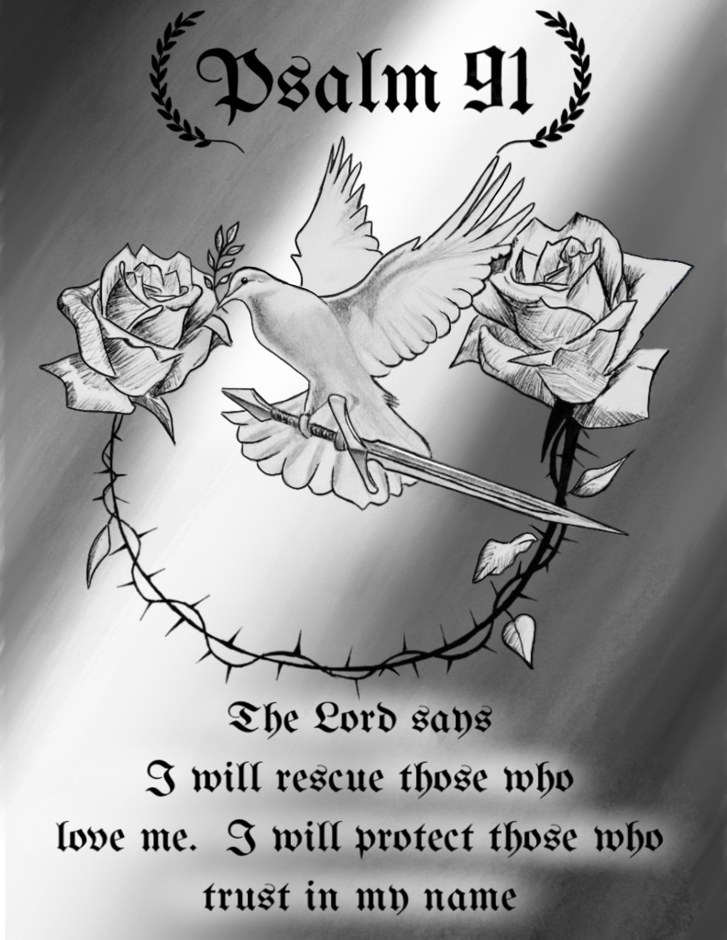Psalms 91 8.5x11 framed print