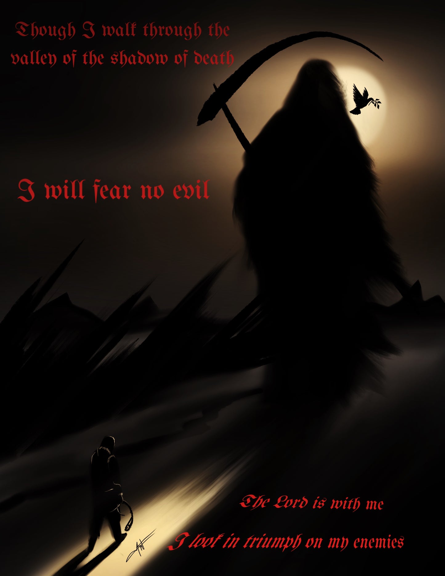 I Fear no evil 8.5x11 framed print