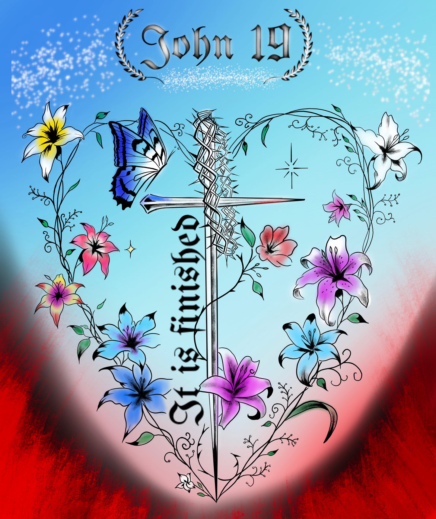 It is Finished Colored Framed Print 8.5x11