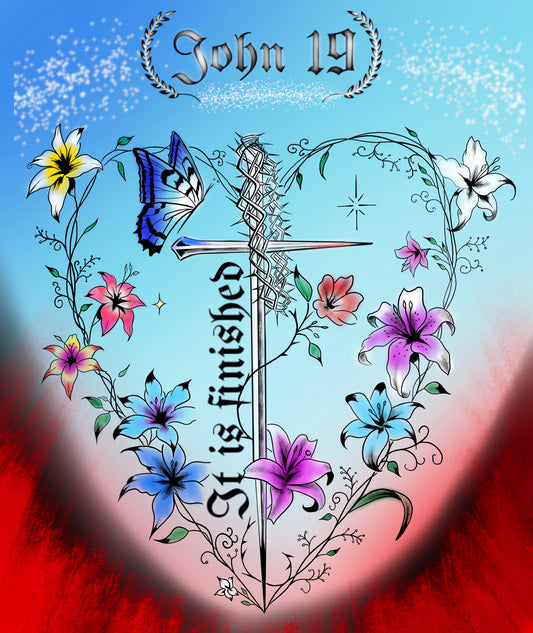 It is Finished Colored Framed Print 8.5x11